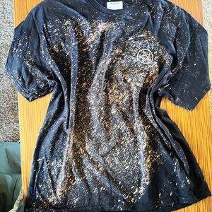 Custom “You Can’t Sit With Us” Bleach Distressed Pentagram Tee